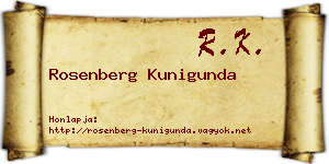 Rosenberg Kunigunda névjegykártya